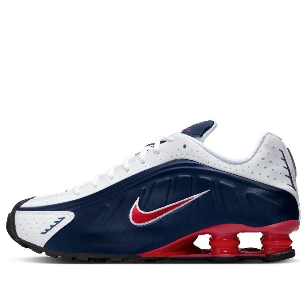 Nike Shox R4 USA Midnight Navy Red White Men Size 6/Women 7.5 HQ1988-400